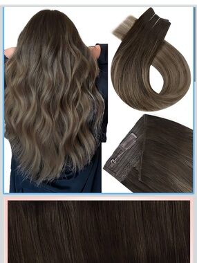 20 in halo extensions ombre brown / blonde shadow root highlight 100g human hair